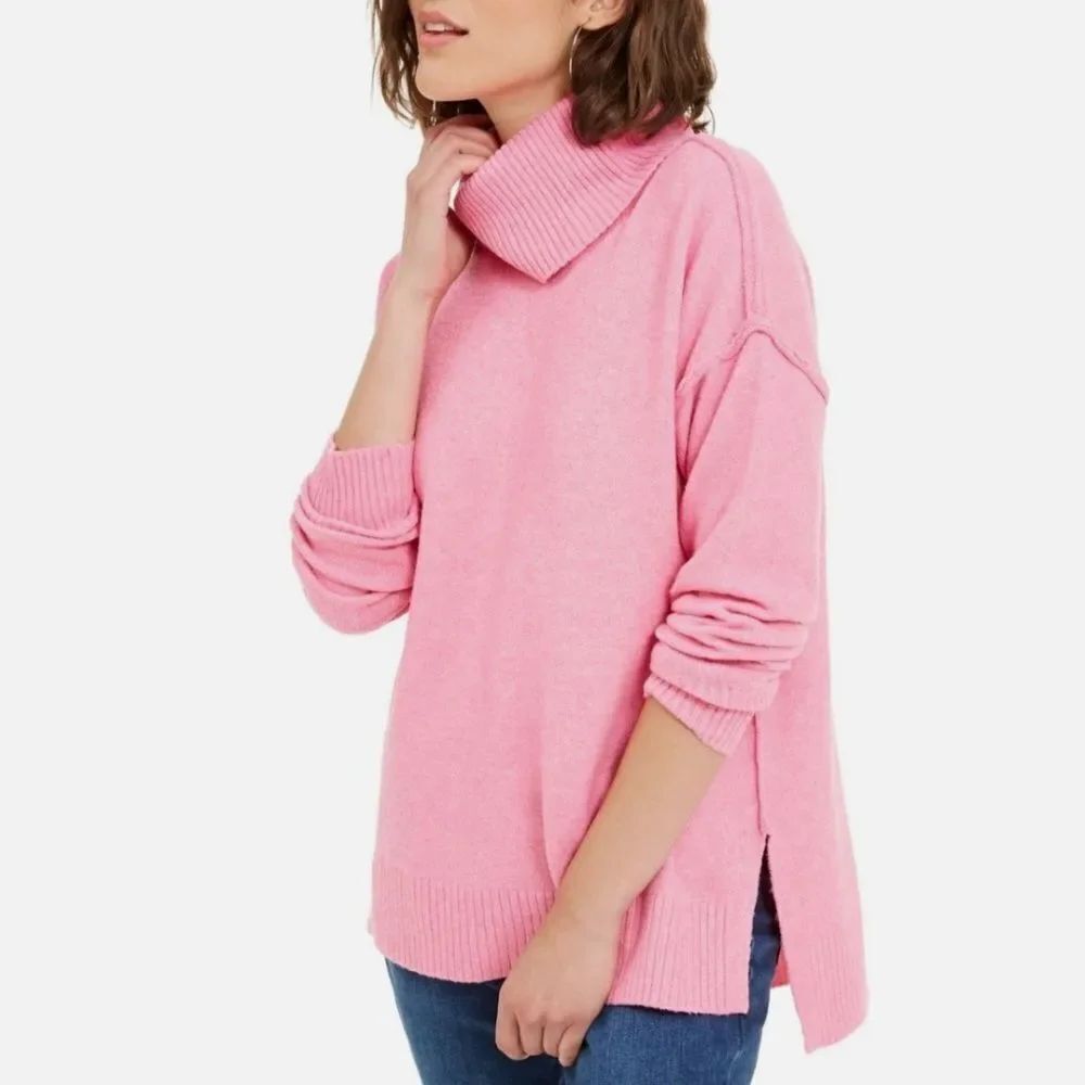 Bella Tilly Bar III Pink Turtleneck Oversized Sweater Women’s Large